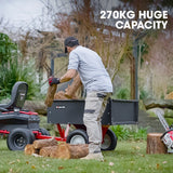 BAUMR-AG 270kg Capacity Metal Dump Cart, for Ride on Mower - Front View