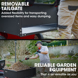 BAUMR-AG 270kg Capacity Metal Dump Cart, for Ride on Mower - 45-Degree Angle