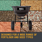 PLANTCRAFT Tow Behind Broadcast Spreader 30kg 26L Seed Fertiliser Tow Rotary - Top-Down View
