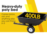 PLANTCRAFT 400LBS Poly Dump Cart Garden Tip Trailer Tray Tow Quad ATV Ride - Top-Down View