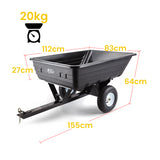PLANTCRAFT 400LBS Poly Dump Cart Garden Tip Trailer Tray Tow Quad ATV Ride - Rear View