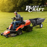 PLANTCRAFT 400LBS Poly Dump Cart Garden Tip Trailer Tray Tow Quad ATV Ride - Low Angle