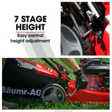 Baumr-AG Lawn Mower 139CC 17 Petrol Push Lawnmower 4-Stroke Engine Catch - 45-Degree Angle