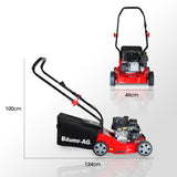 Baumr-AG 139cc Lawn Mower 4-Stroke 16 Inch Petrol Lawnmower Hand Push Engine 35L Catcher - Rear View