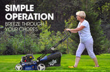 POWERBLADE Lawn Mower 139CC 17 - Petrol Powered Push Lawnmower 4 Stroke Engine - Low Angle