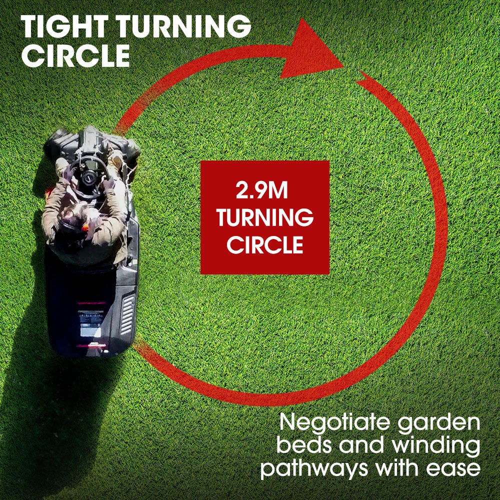 BAUMR-AG 24 Ride On Lawn Mower, Lithium Electric Start System, 6HP 224cc, 5 Cut Heights, Catcher and Mulch Kit