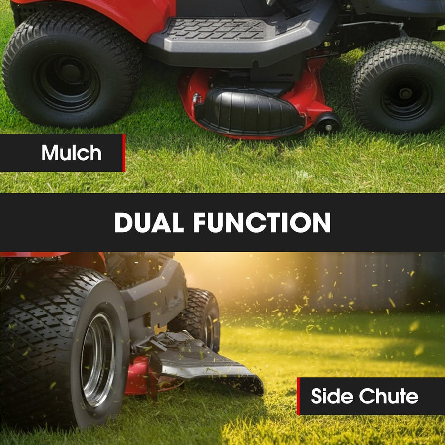 BAUMR-AG 38" Ride On Mower Lawn Tractor, Side Discharge or Mulch, Electric Start, 14hp 452cc, Hydrostatic, 100kg Towing, 7 Cut Heights
