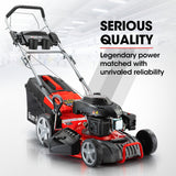 Baumr-AG Lawn Mower 18 220cc Petrol Self-Propelled Push Lawnmower 4-Stroke - Front View