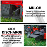 Baumr-AG 220cc Lawn Mower 4-Stroke 20 Inch Petrol Lawnmower 4-in-1 Self-Propelled Push - Low Angle
