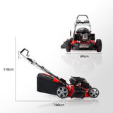 Baumr-AG 248cc Lawn Mower 4-Stroke 21 Inch Petrol Lawnmower 4-in-1 Self-Propelled Electric Start - Rear View