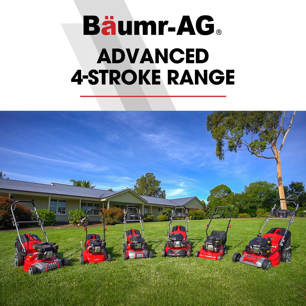 BAUMR-AG 18 150cc Self Propelled Lawn Mower, 7 Height, Steel Deck, Cup Holders, 4-Stroke Petrol Lawnmower - 740SX