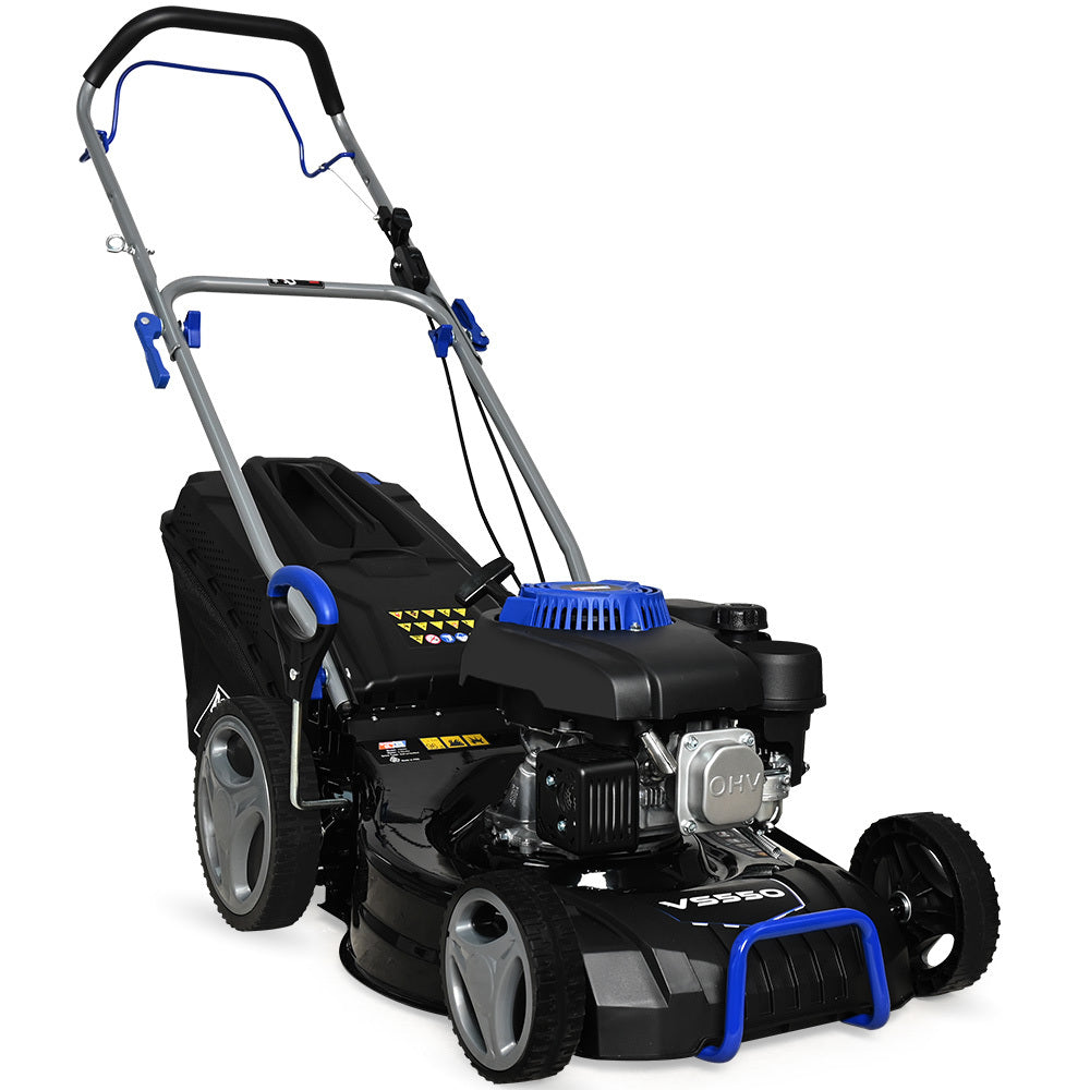 POWERBLADE 18 150cc Self Propelled Lawn Mower, 7 Height, Steel Deck, 4-Stroke Petrol Lawnmower - VS550