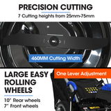 POWERBLADE 18 150cc Self Propelled Lawn Mower, 7 Height, Steel Deck, 4-Stroke Petrol Lawnmower - VS550 - Top-Down View
