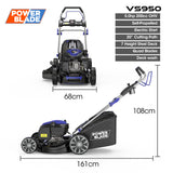 POWERBLADE 20 200cc Self-Propelled Lawn Mower, Electric Start, 7 Height, Steel Deck, Deck Wash Port, OHV 4-Stroke Petrol - VS950 - Front View