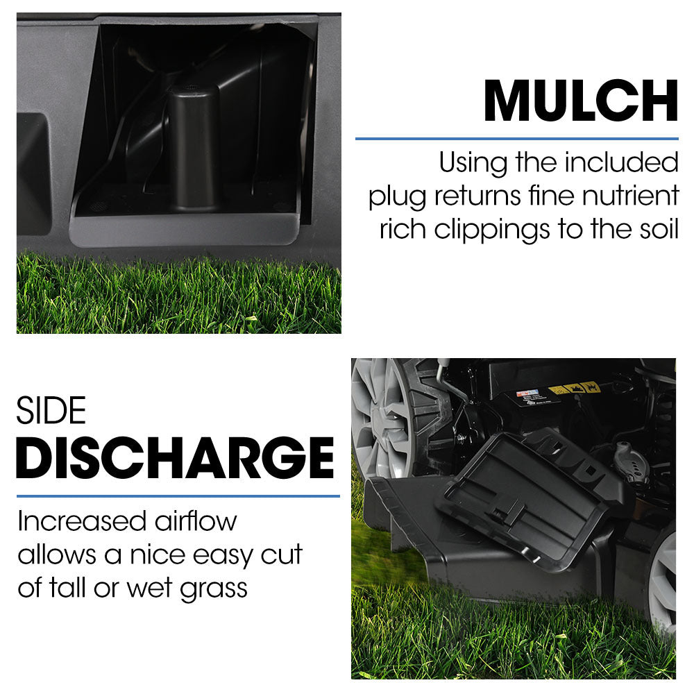PowerBlade 20 200cc Self-Propelled Lawn Mower, 7 Height, Steel Deck, Deck Wash Port, OHV 4-Stroke Petrol - VS900