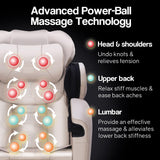 FORTIA Zero Gravity Recline Full-Body Massage Chair, with Back and Foot Rollers, Squeezing Air Pressure for Arms, Legs, plus Heat and Vibration functions, Cream - Top-Down View