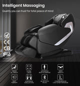 FORTIA Electric Massage Chair Full Body Shiatsu Recliner Zero Gravity Heating Massager, Remote Control - Side View