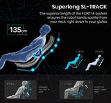 FORTIA Electric Massage Chair Full Body Shiatsu Recliner Zero Gravity Heating Massager, Remote Control - Rear View