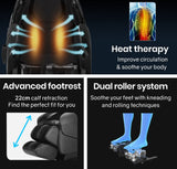FORTIA Electric Massage Chair Full Body Shiatsu Recliner Zero Gravity Heating Massager, Remote Control - Low Angle