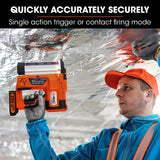 UNIMAC CLS500 15-50mm 18ga 2-in-1 Stapler/Brad Nail Gun, Cordless 20V Lithium Nailer - Rear View