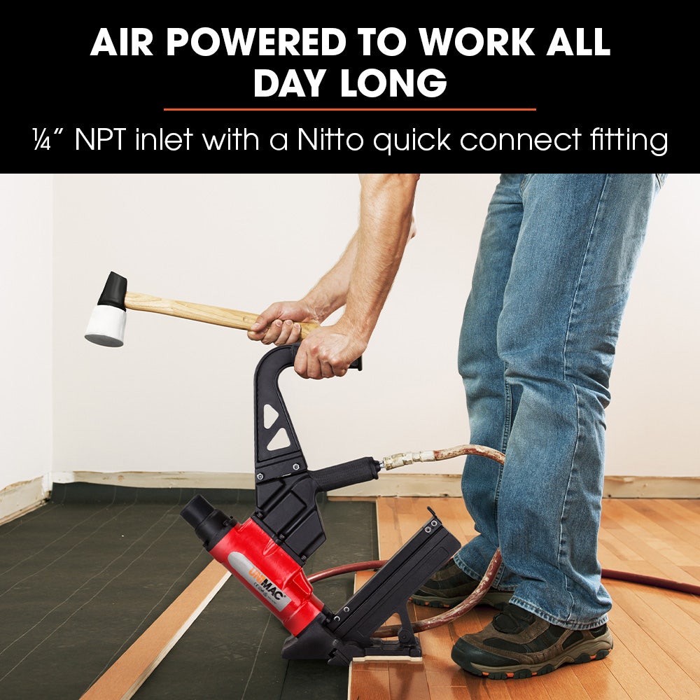 UNIMAC NHF100 37-50mm 16ga Flooring Air Gun Driver, Heavy Duty Pneumatic Floor Nail Gun