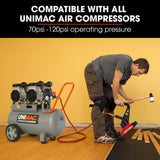UNIMAC NHF100 37-50mm 16ga Flooring Air Gun Driver, Heavy Duty Pneumatic Floor Nail Gun - 45-Degree Angle