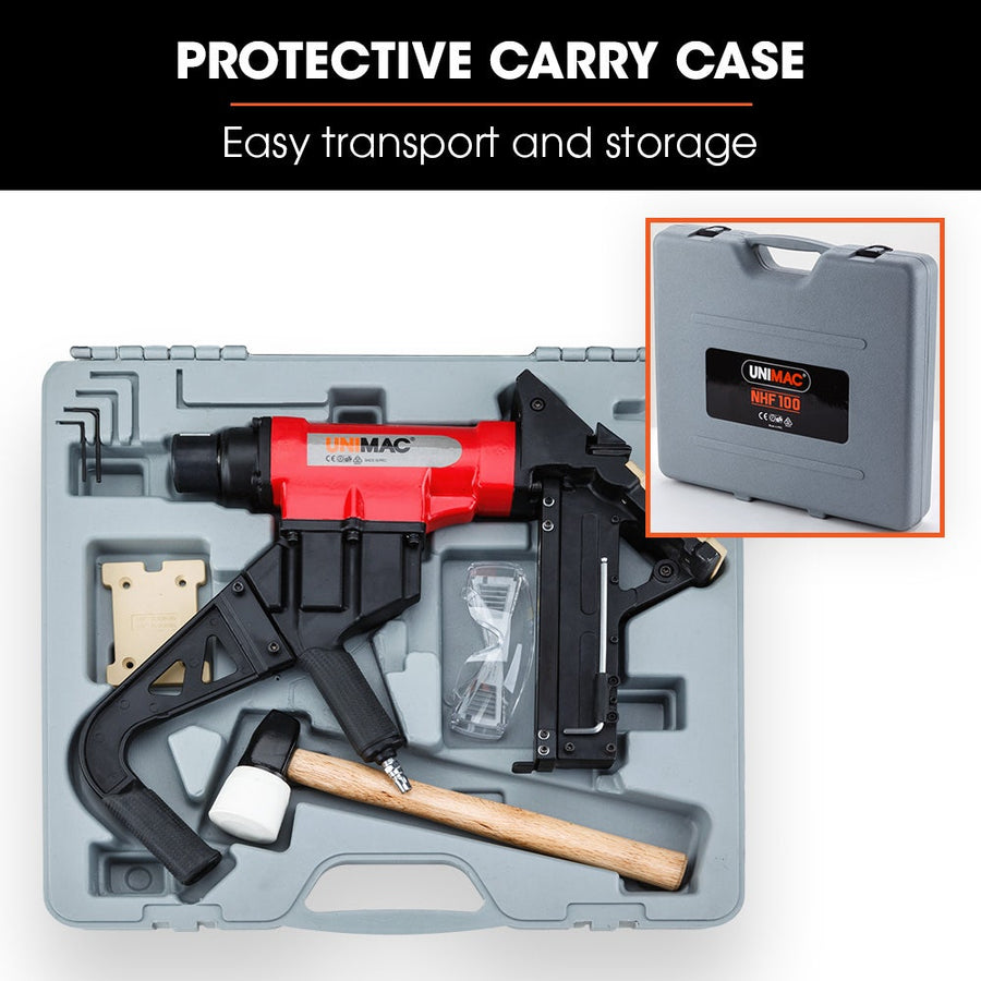 UNIMAC NHF100 37-50mm 16ga Flooring Air Gun Driver, Heavy Duty Pneumatic Floor Nail Gun