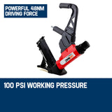 UNIMAC NHF100 37-50mm 16ga Flooring Air Gun Driver, Heavy Duty Pneumatic Floor Nail Gun - 45-Degree Angle