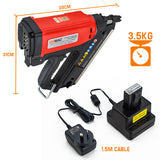 UNIMAC LXG3000 50-90mm 34-Deg Cordless  Gas Framing Nail Gun, Commercial Gas Nailer, with 2 Li-Ion Batteries - Rear View