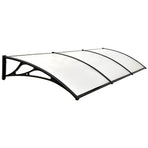 SHADE SHIELD 3x1m Aluminium Exterior Awning, Black DIY External UV Rain Protection Clear Polycarbonate Canopy Cover