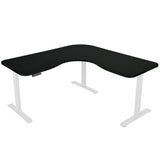 Fortia Corner Standing Desk 1730W x 1730W x 750D 3 Motors 120kg Load Sit to Stand Up Electric Height Adjustable Black/White Frame