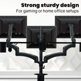 FORTIA Triple Computer Monitor Mount Stand for Desk with 3 Adjustable Arm Holder for 15 to 32 inch Displays - Side View