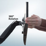 FORTIA Triple Computer Monitor Mount Stand for Desk with 3 Adjustable Arm Holder for 15 to 32 inch Displays - Low Angle