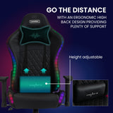 Overdrive Gaming Chair, with Bluetooth Speakers, RGB LED Lights, Reclining Game Armchair, Black - Extra Image