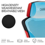 OVERDRIVE Ergonomic Office Desk Chair, Height Adjustable Lumbar Support, Mesh Fabric, Faux Leather, Headrest, White/Black/Red - Side View