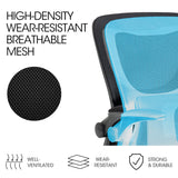 FORTIA Ergonomic Mesh Office Chair Computer Seat Adjustable Recline Black - Side View