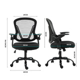 FORTIA Ergonomic Office Desk Chair Coolmesh Fabric Adjustable Recline Black Mesh/Black Frame - Front View