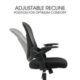 FORTIA Ergonomic Office Desk Chair Coolmesh Fabric Adjustable Recline Black Mesh/Black Frame - 45-Degree Angle
