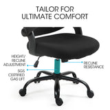 FORTIA Ergonomic Office Desk Chair Coolmesh Fabric Adjustable Recline Black Mesh/Black Frame - Extra Image