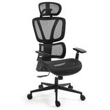 Fortia Ergonomic Office Desk Chair Coolmesh Fabric Adjustable Lumbar Support Headrest Armrest and Recline Black Mesh/Black Frame