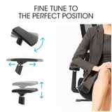 Fortia Ergonomic Office Desk Chair Coolmesh Fabric Adjustable Lumbar Support Headrest Armrest and Recline Black Mesh/Black Frame - Low Angle