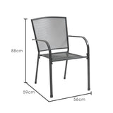 FORTIA 2pc Outdoor Dining Chair Set, for Outside with E-coating - Front View