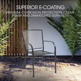 FORTIA 2pc Outdoor Dining Chair Set, for Outside with E-coating - Side View