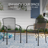 FORTIA 2pc Outdoor Dining Chair Set, for Outside with E-coating - Top-Down View