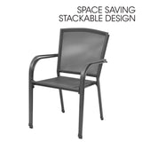 FORTIA 2pc Outdoor Dining Chair Set, for Outside with E-coating - 45-Degree Angle