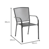 FORTIA 4pc Outdoor Dining Chair Set, for Outside with E-coating - Front View
