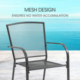 FORTIA 4pc Outdoor Dining Chair Set, for Outside with E-coating - Close-Up Angle