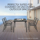 FORTIA 4pc Outdoor Dining Chair Set, for Outside with E-coating - Low Angle