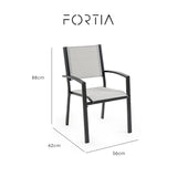 Fortia 4pc Outdoor Dining Chair Set, Furniture for Outside - Front View