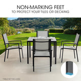 Fortia 4pc Outdoor Dining Chair Set, Furniture for Outside - Rear View